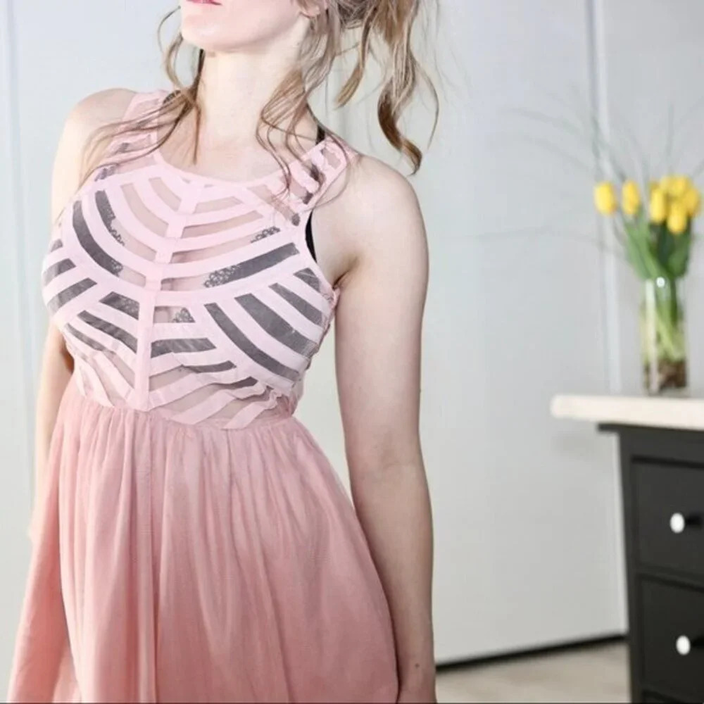 Pink sheer top dress